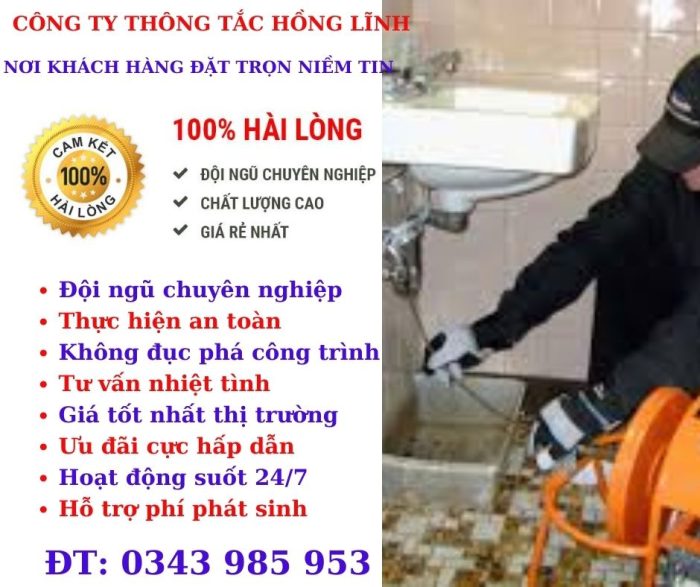 Dịch vụ thông cống nghẹt uy tín tại Thuận An