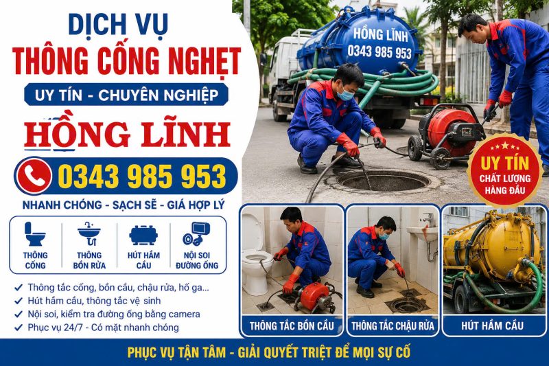 Thông cống nghẹt uy tín tại Bình Dương 2 Dịch vụ thông cống nghẹt Hồng Lĩnh